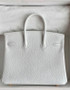 Hermes White Birkin 25 cm Togo Gold Hardware