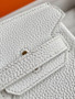 Hermes White Birkin 25 cm Togo Gold Hardware
