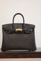  HERMES BIRKIN 30 BAG MATT BLACK ALLIGATOR GOLD HARDWARE