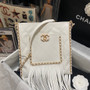  CHANEL SMALL TOTE WITH TASSEL WHITE