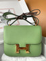  Hermes Vert Criquet  Constance 19cm Epsom Gold Hardware