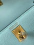 Hermès Bleu Zephyr Mini Kelly II Epsom Gold Hardware