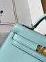Hermès Bleu Zephyr Mini Kelly II Epsom Gold Hardware