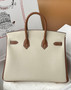 Hermes Craie/Gold  Birkin 25 cm Togo Gold Hardware
