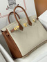Hermes Craie/Gold  Birkin 25 cm Togo Gold Hardware