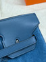 HERMES LIMITED EDITION BLEU THALASSA GRIZZLY BIRKIN 25 WITH PERMABRASS HARDWARE