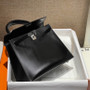 Hermes Black Sellier Kelly Bag Box Leather PHW 28 cm 
