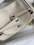  Hermes Mini Lindy 20cm Bag Craie Togo Palladium Hardware 