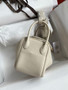Hermes Mini Lindy 20cm Bag Craie Togo Gold Hardware