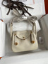 Hermes Mini Lindy 20cm Bag Craie Togo Gold Hardware
