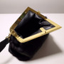 FENDI FIRST MEDIUM Black mink bag