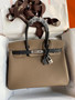 Hermès Etope/Black Birkin 30 cm Epsom Leather Palladium Hardware  Hermès Etope/Black Birkin 30 cm Epsom Leather Palladium Hardware