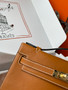 Hermès 1H Toffee  Mini Kelly Swift Gold Hardware