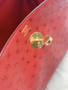Hermes  Red Lindy 26 Ostrich Gold HW