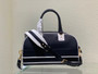 Christian Dior SMALL DIOR VIBE ZIP BOWLING BAG Black and White Smooth Calfskin 