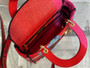 Christian Dior MEDIUM LADY D-LITE BAG Bright Pink Multicolor D-Flower Pop Embroidery