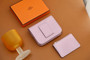 Hermès Constance Slim wallet  X9 Mauve Sylvestre Epsom leather palladium hardware 