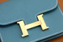 Hermès Constance Slim wallet Blue Jean Epsom leather Gold hardware