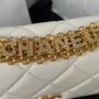 Chanel Diamanté & Gold Metal MINI FLAP BAG 2022 WHITE