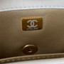 Chanel Diamanté & Gold Metal MINI FLAP BAG 2022 WHITE