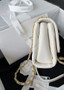 Chanel Diamanté & Gold Metal MINI FLAP BAG 2022 WHITE