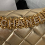  Chanel Diamanté & Gold Metal SMALL FLAP BAG 2022 GOLD