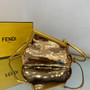 Fendi First Small Gold-coloured leather and sequinned bag