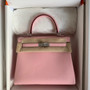 Hermès 3Q Rose Sakura  Kelly 25 Swift Palladium Hardware