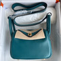 Hermes Mini Lindy 20cm Bag Vert Bosphore Epsom Leather Gold  Hardware