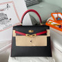  Hermes Special Order Black/Red Kelly 25 cm Epsom Gold  Hardware