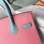 Hermès Special Order Rose Confetti/Blue Birkin 30 cm Epsom Leather Palladium Hardware 
