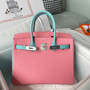 Hermès Special Order Rose Confetti/Blue Birkin 30 cm Epsom Leather Palladium Hardware 