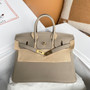  Hermes  Gris Tourterelle  Birkin 25cm Togo Gold Hardware