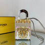  Fendi Mini Sunshine Shopper Fendace Printed FF leather mini bag White 
