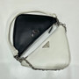  Prada Triangle leather shoulder bag White/Black 