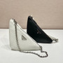 Prada Triangle leather shoulder bag White/Black