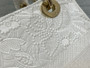 Christian Dior MEDIUM LADY D-LITE BAG Natural Embroidery with Macramé Effect  White