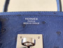 Hermes Blue Royal Birkin Bag 25cm KK Ostrich Leather Palladium Hardware