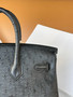 Hermes Black Birkin Bag 25cm KK Ostrich Leather Gold Hardware
