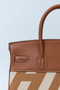 Vintage Hermès Birkin 30 Gold Swift with Painted Ulysses Toile H Canvas & Gold Hardware