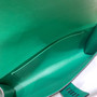 HERMES 23cm Vert Vertigao Swift Leather Palladium Plated Medor Clutch Bag