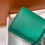 HERMES 23cm Vert Vertigao Swift Leather Palladium Plated Medor Clutch Bag