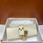 HERMES 23cm Craie Swift Leather Gold Plated Medor Clutch Bag