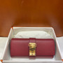 HERMES 23cm Red  Swift Leather Gold Plated Medor Clutch Bag