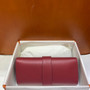 HERMES 23cm Red  Swift Leather Gold Plated Medor Clutch Bag
