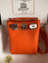  Hermes Kelly HAC A Dos Bag Orange Togo Leather Palladium Hardware 2022