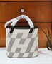  Hermes Cabas H en Biais 27 Ecru/Naturel/Black Bag