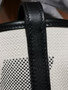  Hermes Cabas H en Biais 27 Ecru/Naturel/Black Bag