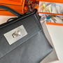 Hermès Mini 24/24 – 21 Bag Black Evercolor/Swift leather Palladium Hardware