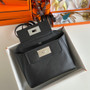 Hermès Mini 24/24 – 21 Bag Black Evercolor/Swift leather Palladium Hardware